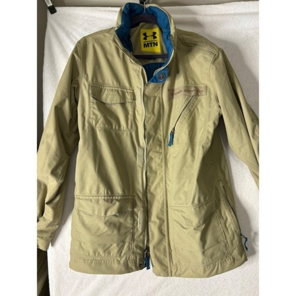 Under Armour MTN Mens Khaki Tan Ski Snowboard Jacket Teal Lining MD